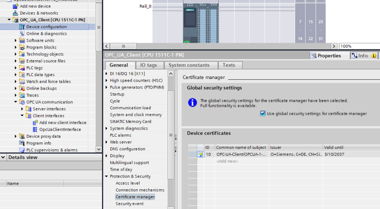 global security settings