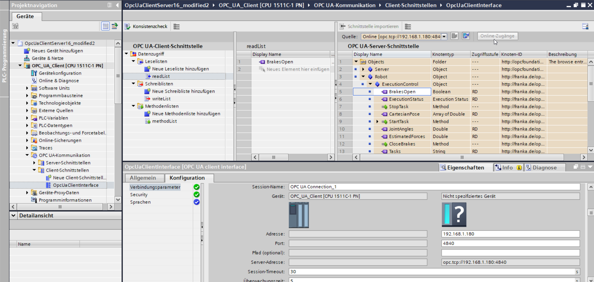 client interface settings