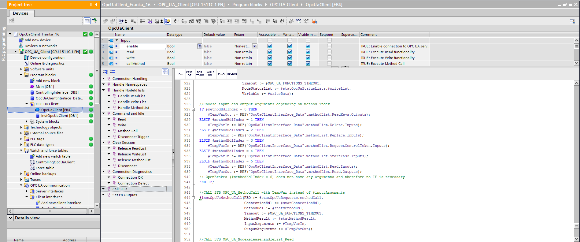 code method arguments OPC UA